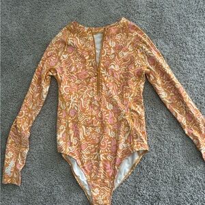 Uv skins 6 oz sun protection surfing long sleeve womens one piece swimsuit